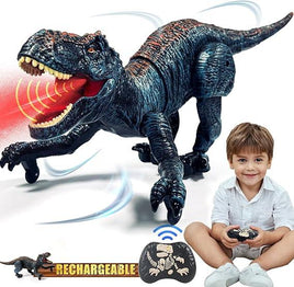 Remote Control Dinosaur Toy: Realistic RC T-Rex with Spray, Lights & Roar