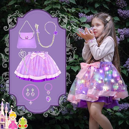 DISHIO LED Princess Dress-Up Set for Girls, Fairy Costume with Accessories