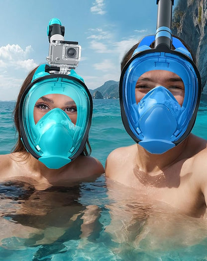 Zenoplige Full Face Snorkel Mask with Camera Mount – Anti-Fog & Leak