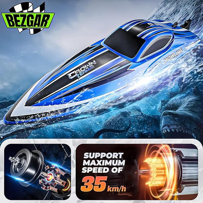 BEZGAR RC Boat, 16" Fast Remote Control Speed Boat for Kids & Adults