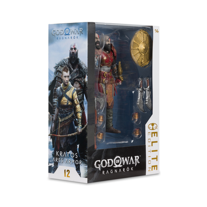 McFarlane Elite Edition God of War Ragnarök Kratos with Ares Armor Deluxe Action Figure