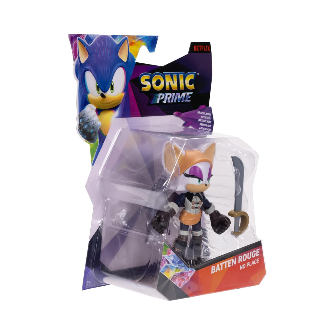 Sonic Prime 5-inch Baton Rouge - No Place Action Figure 15 points of Articulations (Officially licensed by Sega and Netflix)