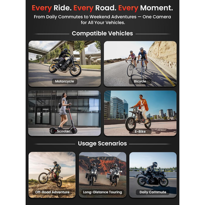 AKEEYO 730Pro 4K Motorcycle Dash Cam Sony IMX678 GPS 64GB Card