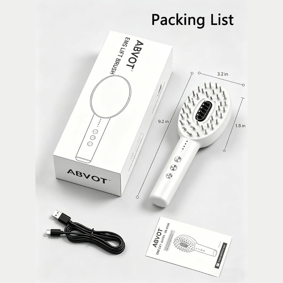 ABVOT 3-in-1 Electric Scalp Massager Brush with Hair Oil Applicator