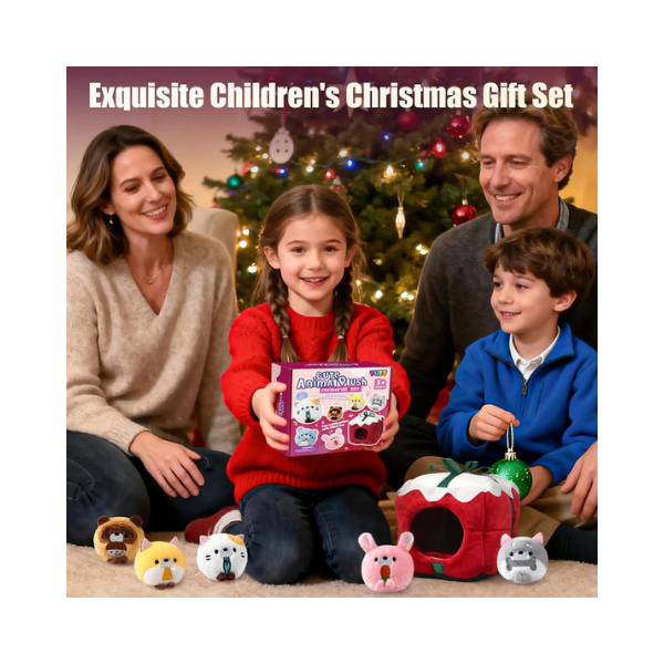 TUZT Mini Stuffed Animals Set with 6 Plush Toys & Carry Bag for Kids