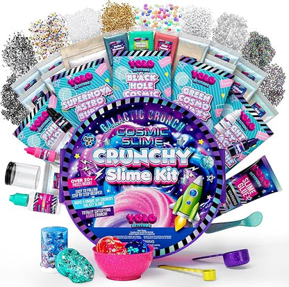 Galactic Crunch Cosmic Galaxy Slime Kit - Glow in Dark, 20+ Add-ins