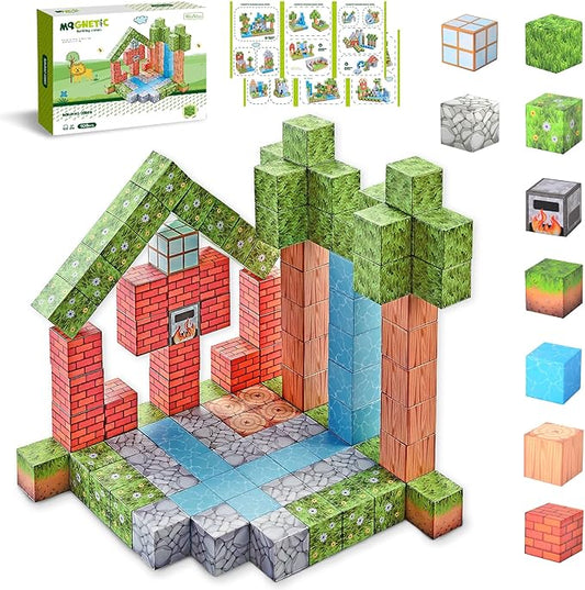 108PCS Magnetic Building Blocks – STEM Sensory Toys for Toddlers & Kids