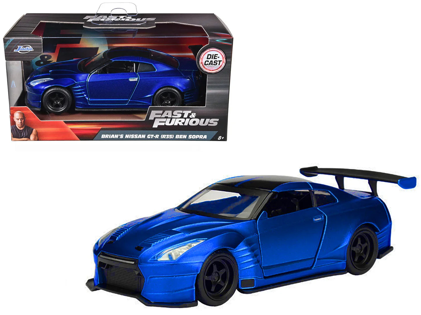 Jada 1/32 Scale Brian’s 2009 Nissan GTR R35 Diecast Car – Blue, Movie Edition