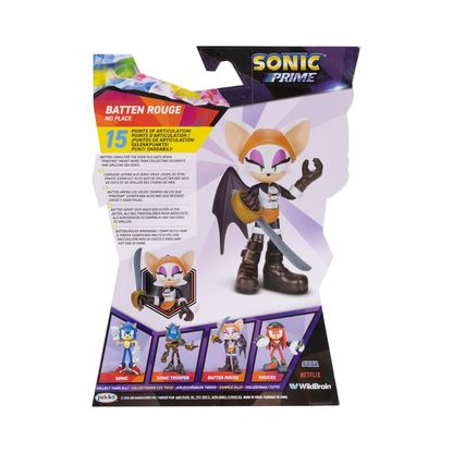 Sonic Prime 5-inch Baton Rouge - No Place Action Figure 15 points of Articulations (Officially licensed by Sega and Netflix)