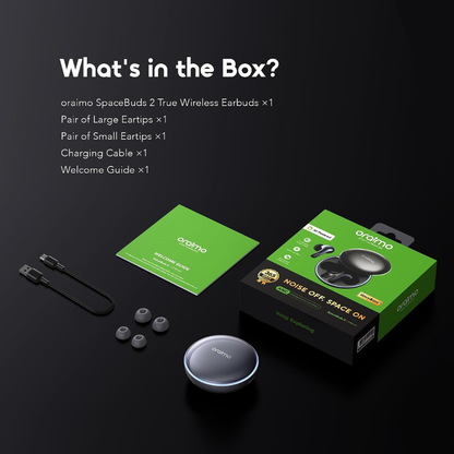 Oraimo SpaceBuds 2 Bluetooth 6.0 AI Translation Earbuds with 52dB ANC