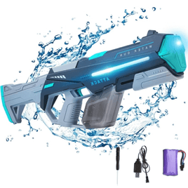 Electric Water Gun - Lights, 32FT Range, Auto Suction