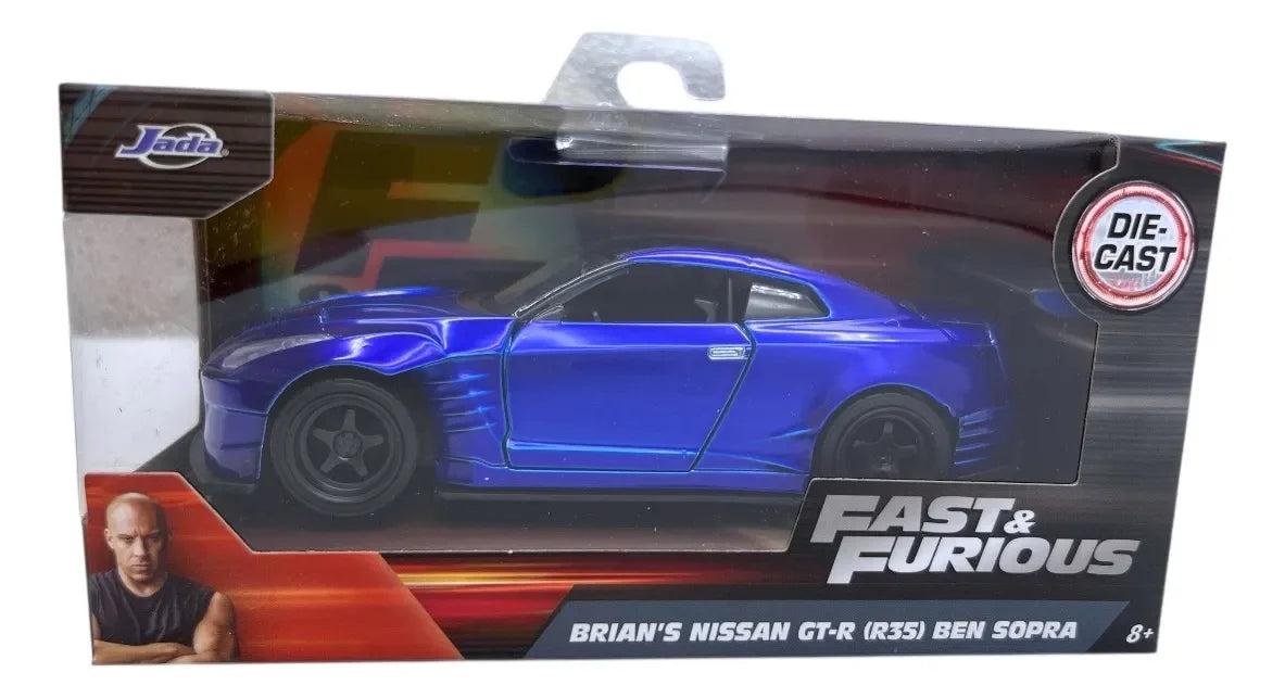 Jada 1/32 Scale Brian’s 2009 Nissan GTR R35 Diecast Car – Blue, Movie Edition