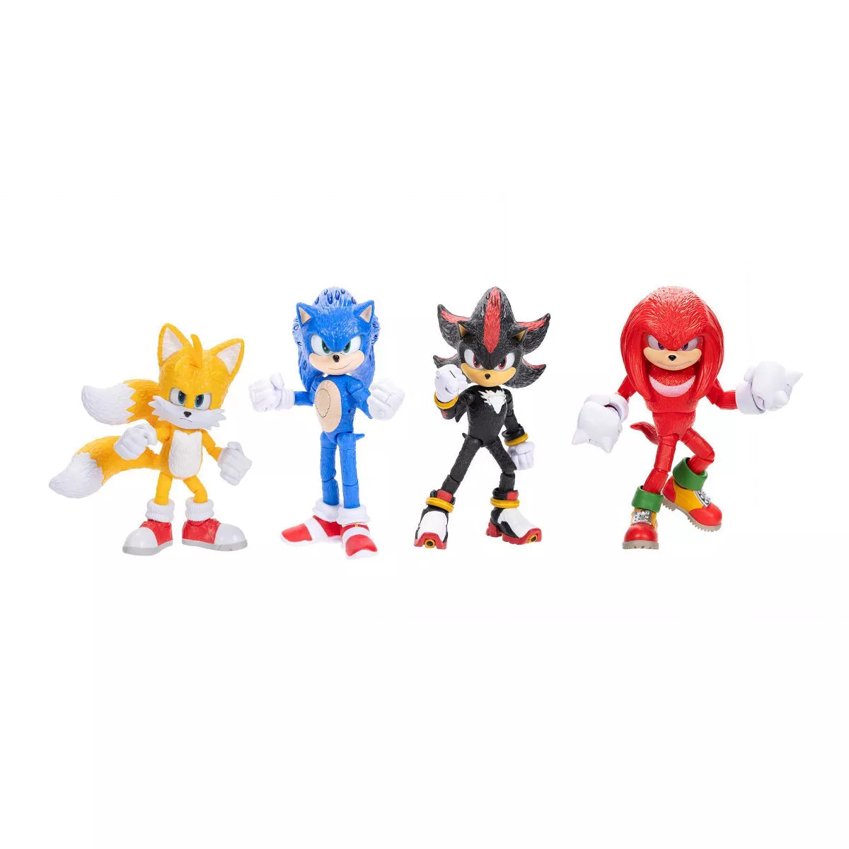 Sonic the Hedgehog 3 Movie 5" Sonic & Shadow Action Figures 4-Pack Set