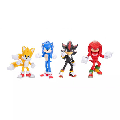 Sonic the Hedgehog 3 Movie 5" Sonic & Shadow Action Figures 4-Pack Set