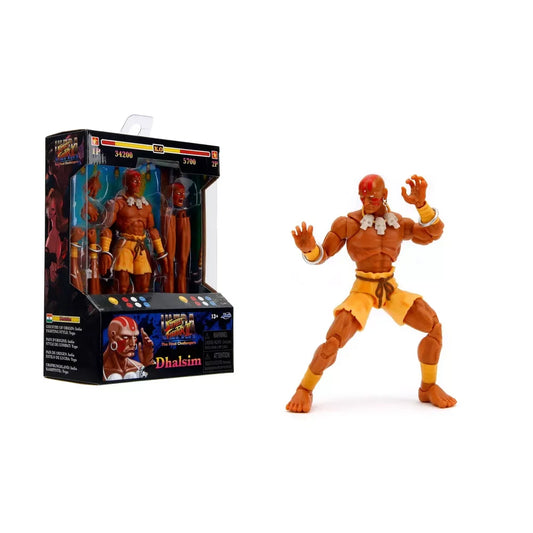 Street Fighter II Dhalsim 6-Inch Action Figure with Stretchy Limbs & Accessories