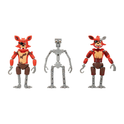 FNAF Endo-01 Figure with Classic Foxy & Withered Foxy Parts – 6-Inch