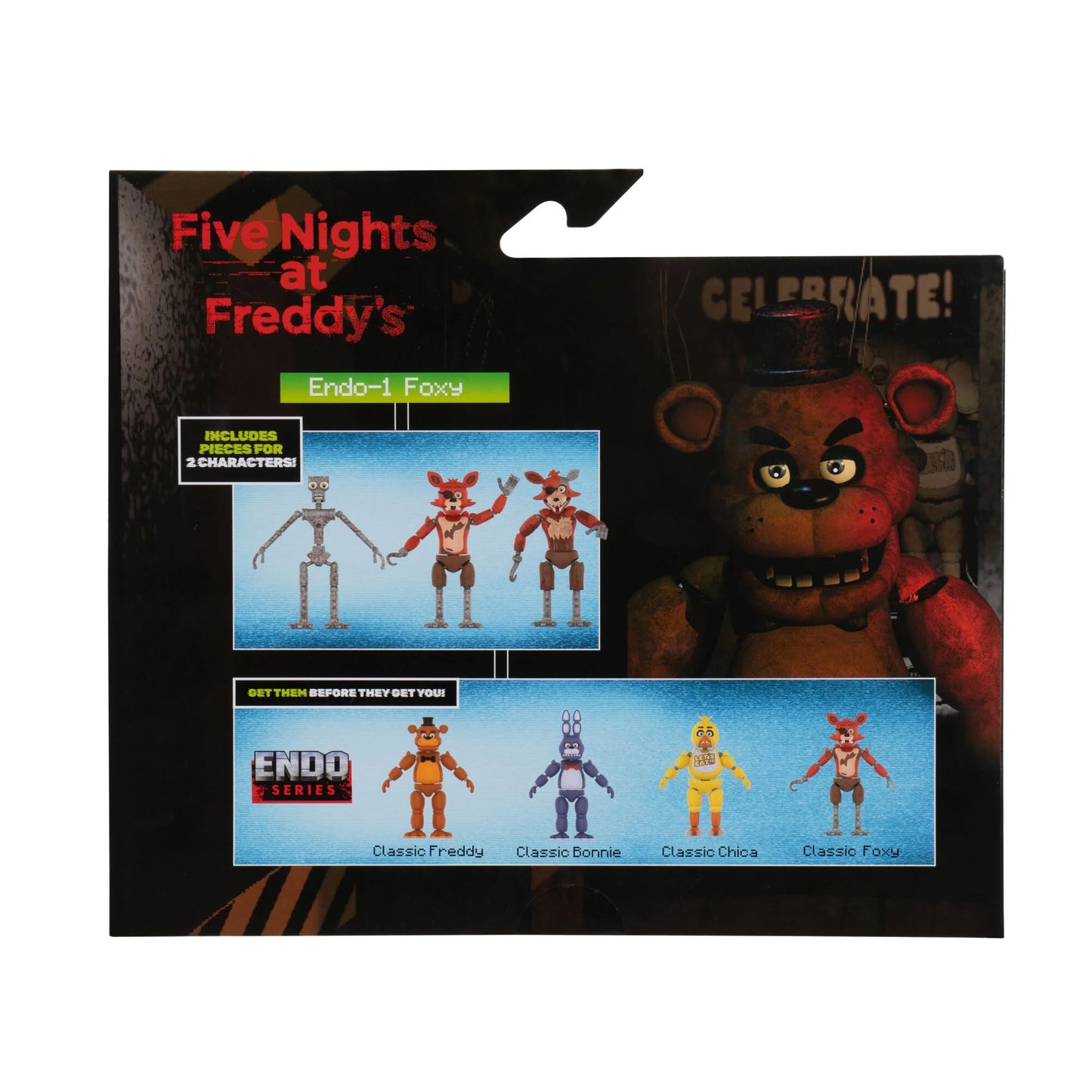 FNAF Endo-01 Figure with Classic Foxy & Withered Foxy Parts – 6-Inch