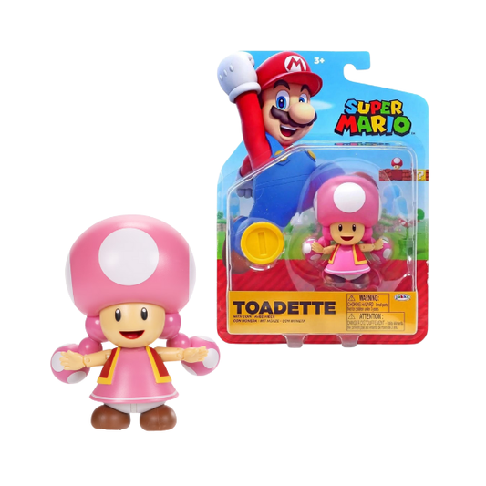 Super Mario Toadette 4 Inch Action Figure with Coin World of Nintendo