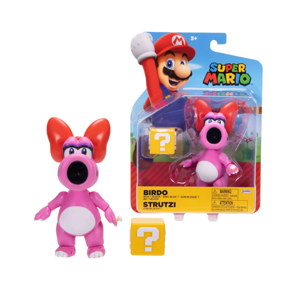 Nintendo Super Mario Birdo 4-Inch Action Figure with Question Block