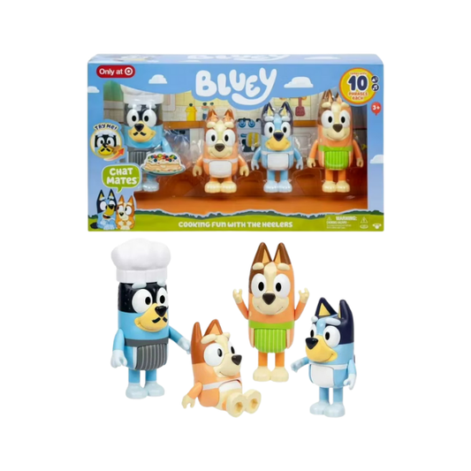 Moose Bluey Chat Mates Cooking Fun 4-Pack Talking Figures – Only at Target