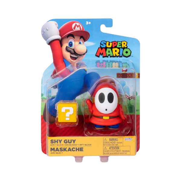 Super Mario Red Shy Guy 4 Inch Action Figure with Question Block