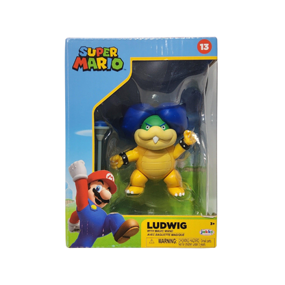 Nintendo Jakks Pacific Super Mario Brothers Ludwig 4" Action Figure & Magic Wand