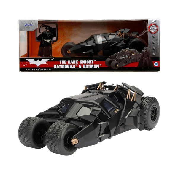 Jada Toys Dark Knight 1:24 Batmobile & Batman Die-Cast Collectible Set