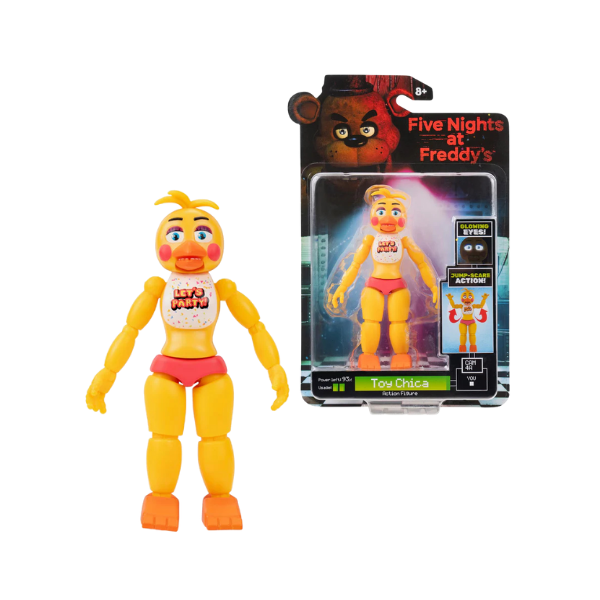 Jazwares FNaF Toy Chica Action Figure – 5" Glow Eyes & Jumpscare Feature