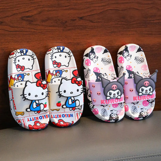 Cute Sanrio Hello Kitty and Kuromi Non-slip Children's Slippers