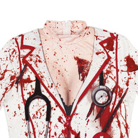 Halloween Horror Blood Nurse Uniform Cosplay Costume Dress Skirt & Stockings