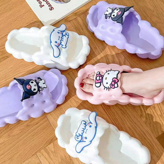 SANRIO Hello Kitty and Kuromi Kawaii Bathroom and Home Slippers for Girls