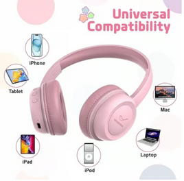 Kids Bluetooth Headphones 85dB Volume Limit, 23H Playtime, Wireless Over-Ear