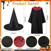 Halloween Wizard Costume Set for Kids - Robe, Wand, Hat, Glasses & More