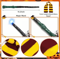 Halloween Wizard Costume Set for Kids - Robe, Wand, Hat, Glasses & More