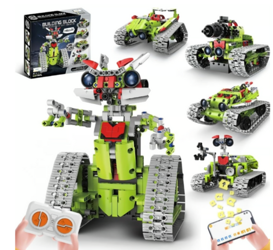 STEM Robot Toy Car Kits - Remote Control Blocks for Kids 8-13