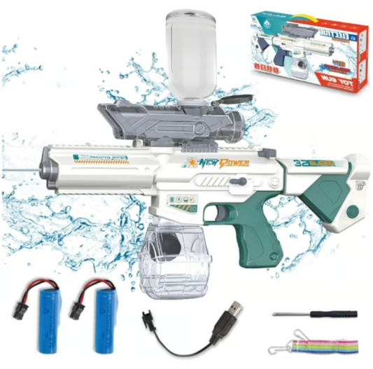 Electric Water Gun for Adults 900CC, Rechargeable Squirt Gun 32 FT Range