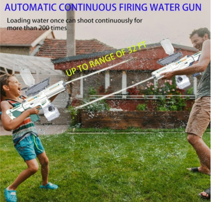 Electric Water Gun for Adults 900CC, Rechargeable Squirt Gun 32 FT Range