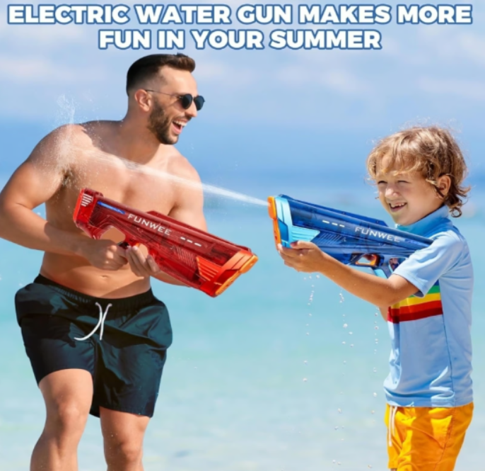 Electric Water Gun 2 Pack - High Powered, Long Range, Automatic Squirt Guns