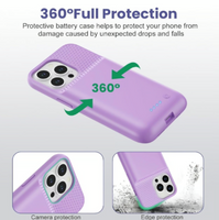 Ultra-Slim 7500mAh Battery Case for iPhone 14/13/13 Pro (Purple)