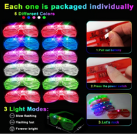 166 PCS Glow in the Dark Party Supplies Foam Glow Sticks LED Glasses, Bracelets