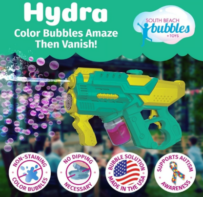 PoppinColorz Hydra Rechargeable 2-in-1 Color Bubbles Blaster