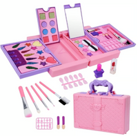 Kids Washable Makeup Kit, 41 PCS Pretend Set for Girls Ages 3-8, Safe & Fun