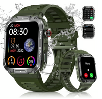 Military Smart Watch Men 5ATM Waterproof Bluetooth Call 1.96" Heart Rate Monitor