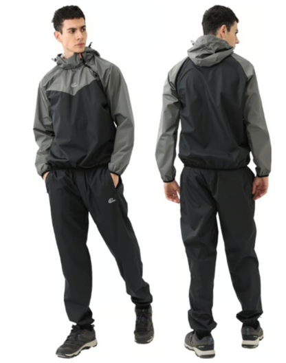 Rrtizan Men's Sauna Suit for Weight Loss: Sweat Jacket with Hood, Full Body