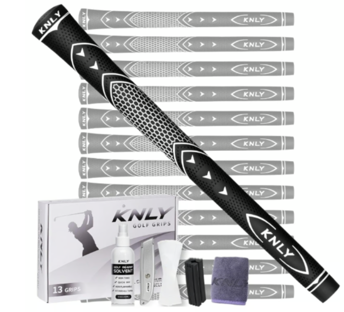 KNLY Golf Grips Set of 13 - High Traction, Anti-Slip, All-Weather Rubber Grips