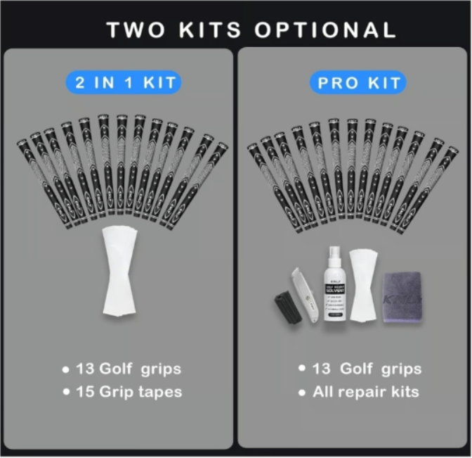 KNLY Golf Grips Set of 13 - High Traction, Anti-Slip, All-Weather Rubber Grips