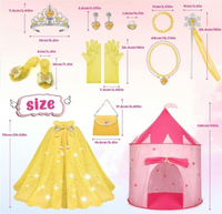 WTOR Princess Castle Play Tent with LED Stars & Dress-Up Accessories