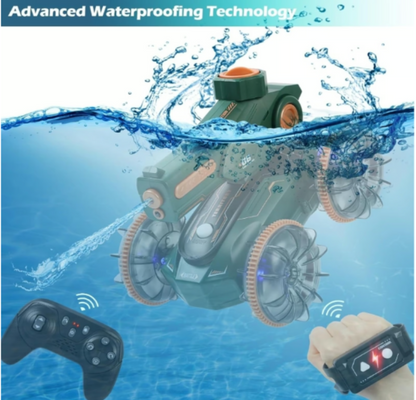 Amphibious RC Gesture Stunt Car - Water & Land Squirt Tank