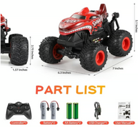 2.4Ghz RC Shark Monster Truck with Music & Lights, Stunt Capable (Red)