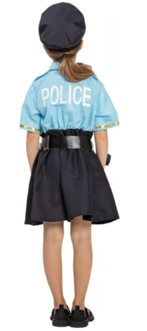 JAZGROM Deluxe Girl Police Officer Costume Complete Role Play Set for Halloween